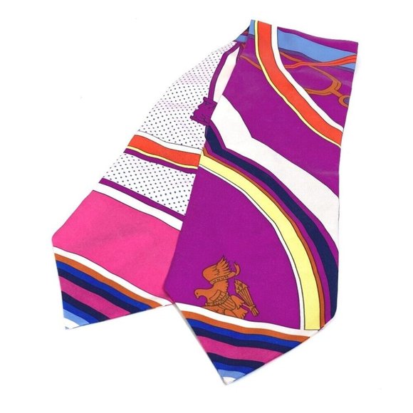 HERMES Twill up BandeauScarf Scarf silk pink - Picture 1 of 8
